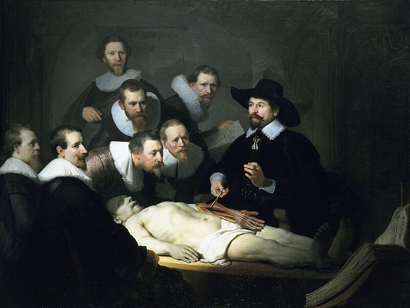 A Lição de Anatomia do Dr. Tulp (1632), de Rembrandt. A Regra da Análise em prática: a razão metódica disseca a complexidade para revelar o funcionamento de suas partes mais simples.