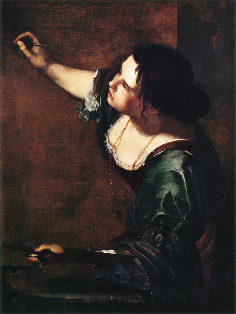 Autorretrato como Alegoria da Pintura (c. 1638), de Artemisia Gentileschi. A subversão do dogma pela evidência: a mulher não como objeto de representação, mas como sujeito da razão e da criação, encarnando a coragem intelectual contra o preconceito.