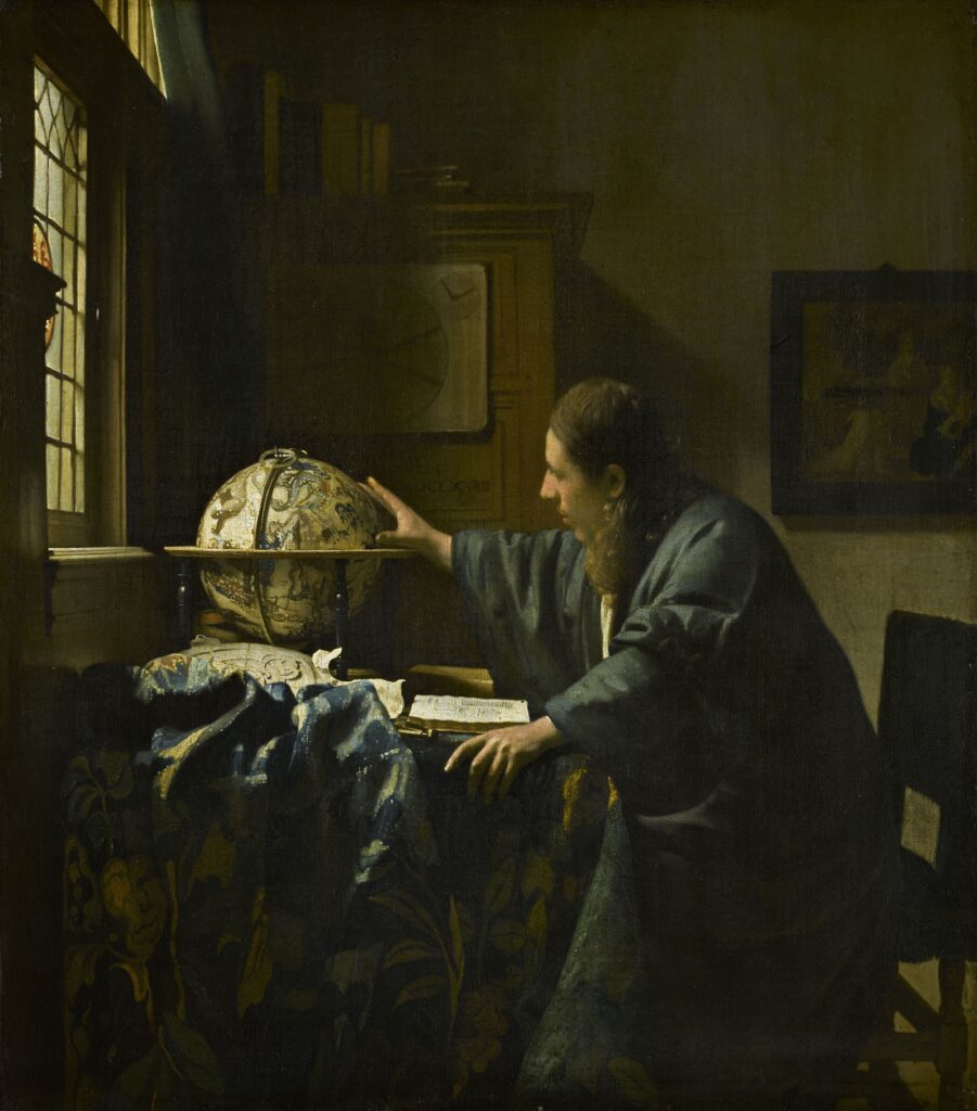 O Astrônomo (1668), de Vermeer. O ideal do pensador metódico: a união de razão, ordem e observação na busca por um conhecimento claro e distinto do mundo.